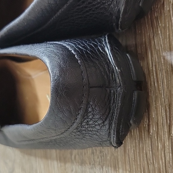 Prada Milano Black Pebbled Leather Penny Loafers Driver Shoes Logo Men's 5 GUC - Picture 6 of 13